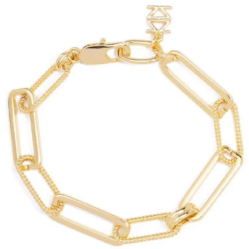 women’s designer bangles-Classic & Rope Links Bracelet Gold