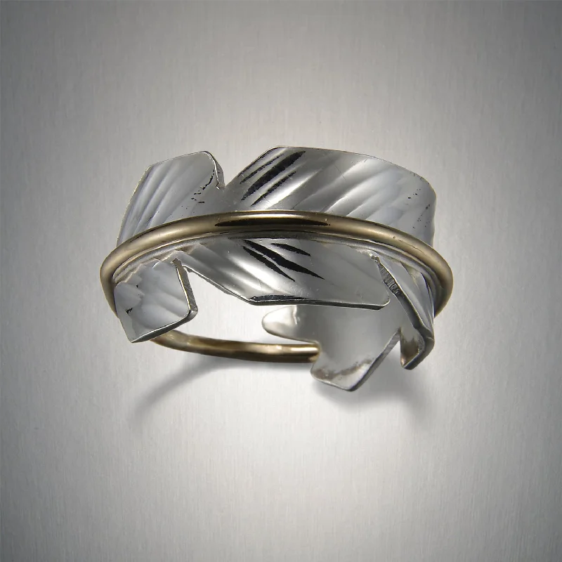 women’s fine diamond rings-1915S - Feather Ring  Small