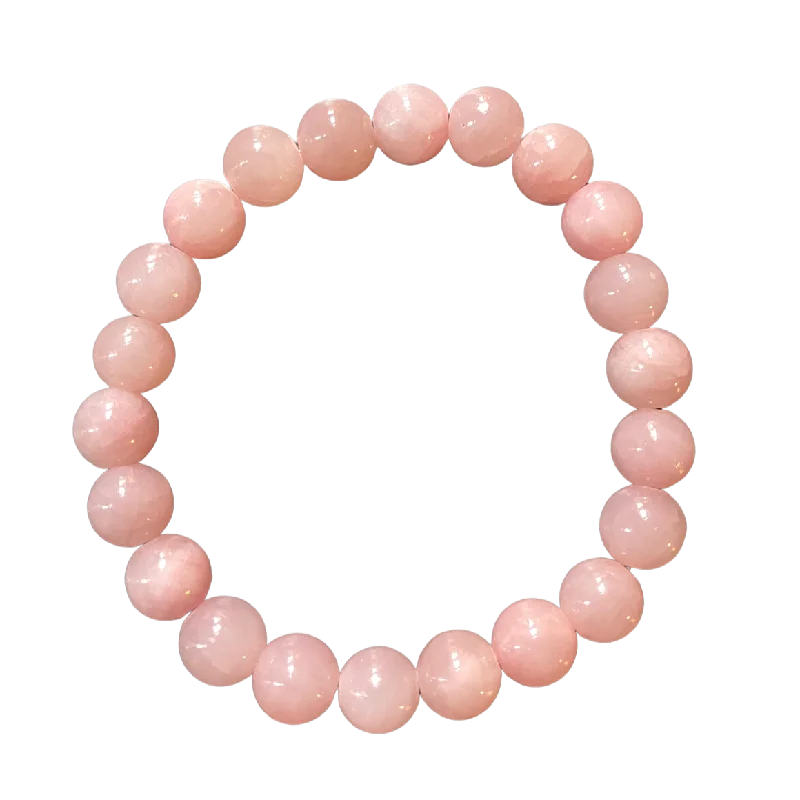 women’s gold-plated bangles-Pastel Rose Jade 8mm Bracelet