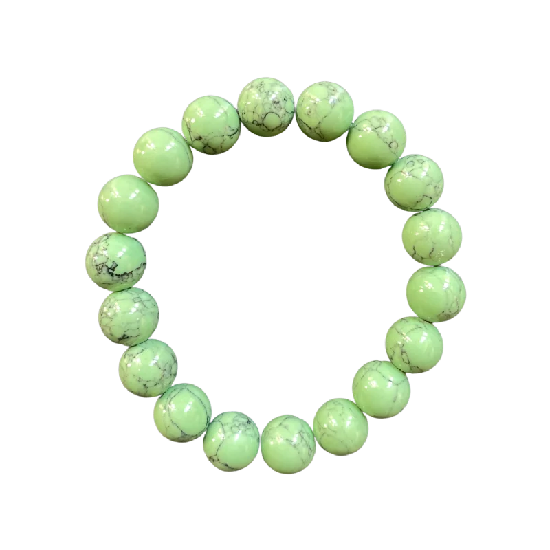 women’s premium bracelets-Spearmint Green Magnesite 10mm Bracelet