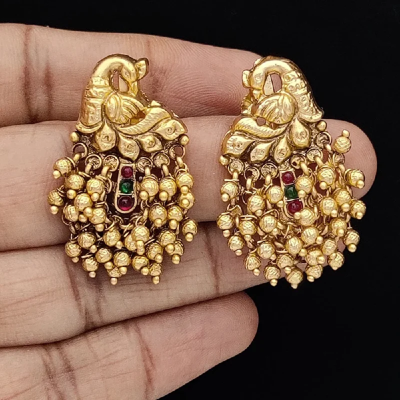 women’s heart-shaped earrings-Jewel Addiction Copper Rajwadi Finish Pota Stone Dangler Earrings