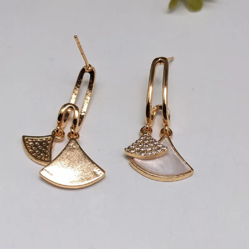 women’s vintage earrings-Aamrapali Gold Plated American Diamond Dangler Earrings