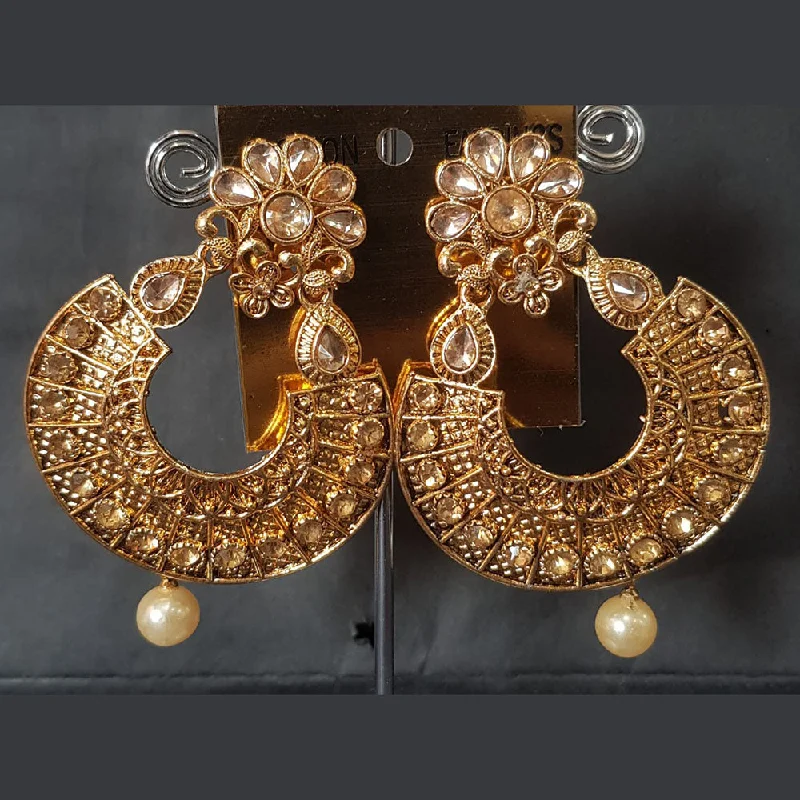 women’s diamond earrings-Shreeji Gold Plated Crystal Stone Dangler Earrings