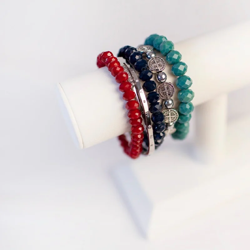 women’s stackable bracelets-Dark Summer Bracelet Stack