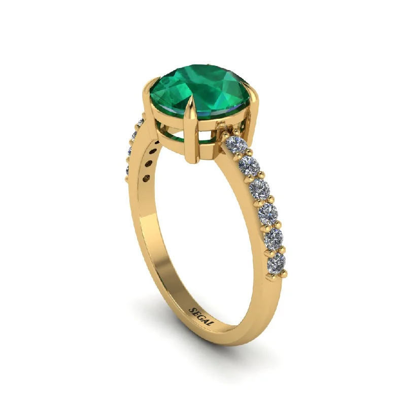 women’s luxury diamond engagement rings-Traditional Emerald Engagement Ring - Elaine No. 4