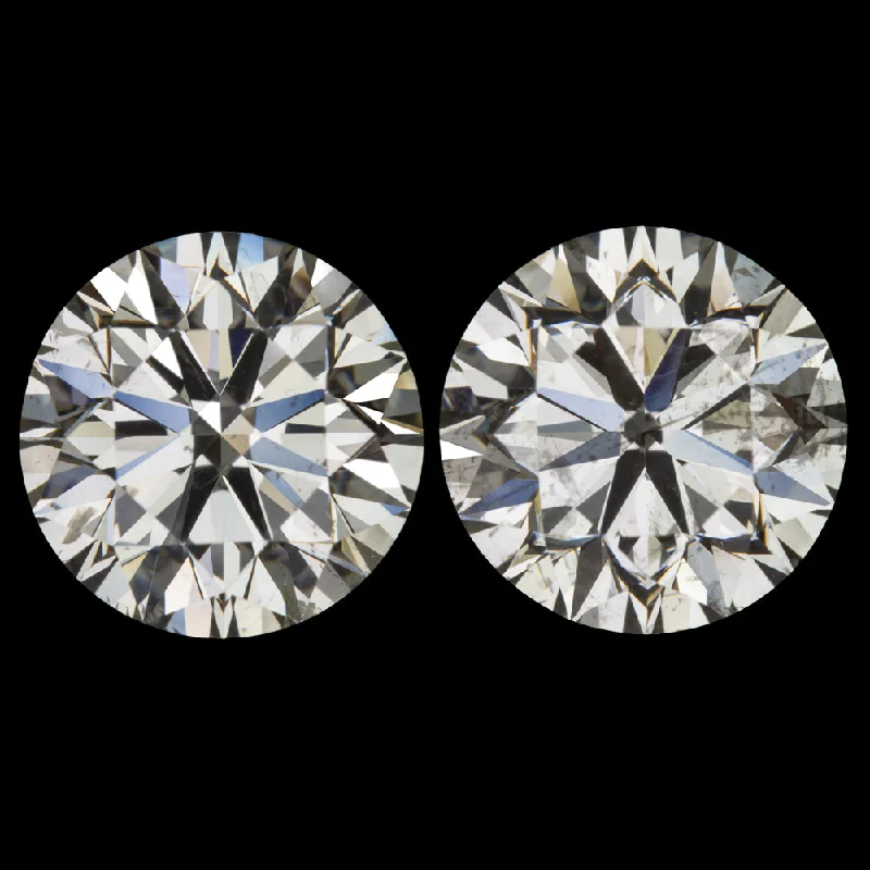 women’s radiant earrings-4.90ct EXCELLENT CUT DIAMOND STUD EARRINGS J SI ROUND BRILLIANT NATURAL PAIR 5ct