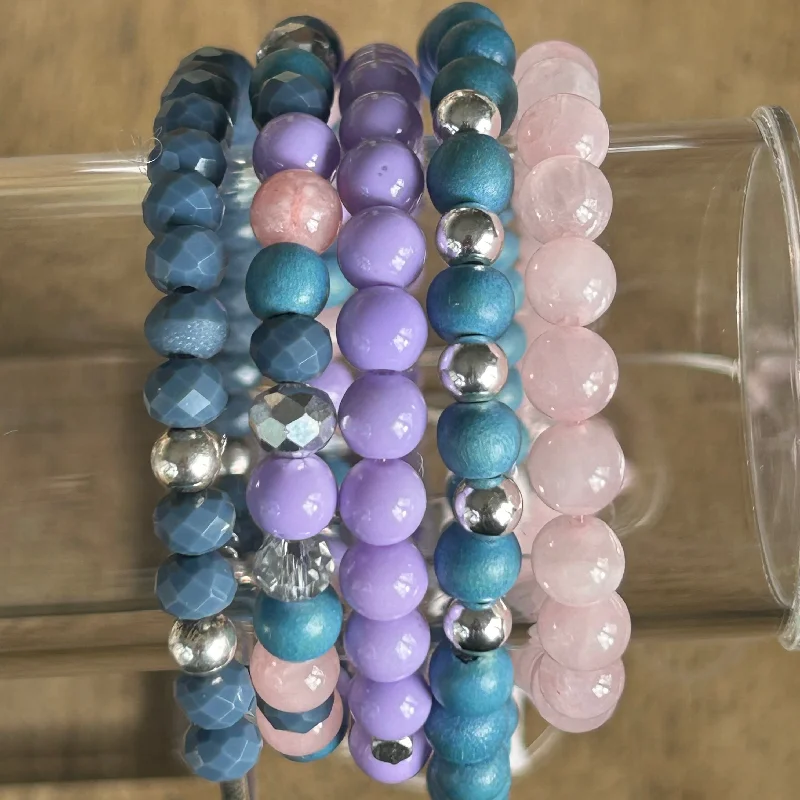 women’s beaded bangles-Soft Summer Bracelet Stack