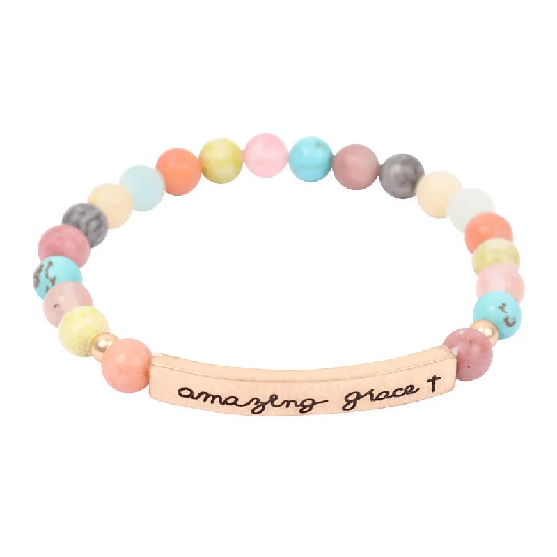 women’s elegant bangle bracelets-Amazing Grace Pastel Bar Bracelet