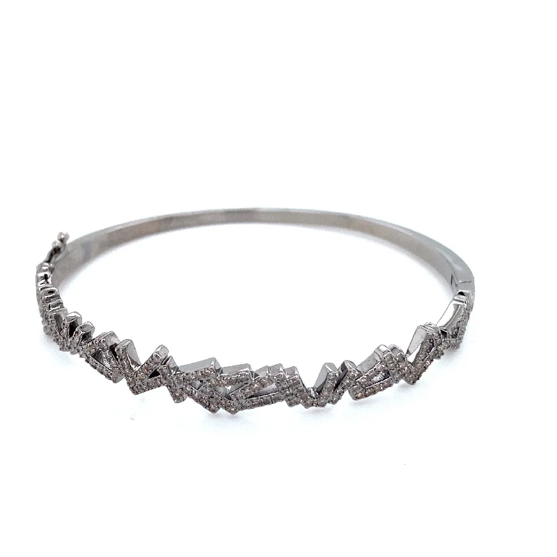 women’s handmade bracelets-Diamond Stick Bangle