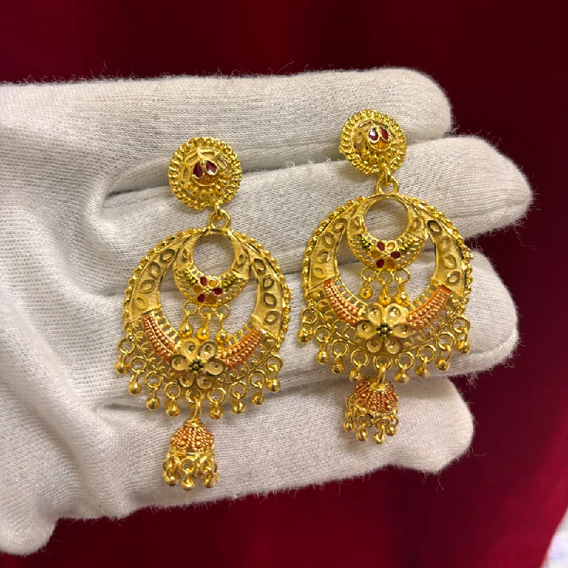 women’s chandelier earrings-Pari Art Jewellery Gold Forming Dangler Earrings