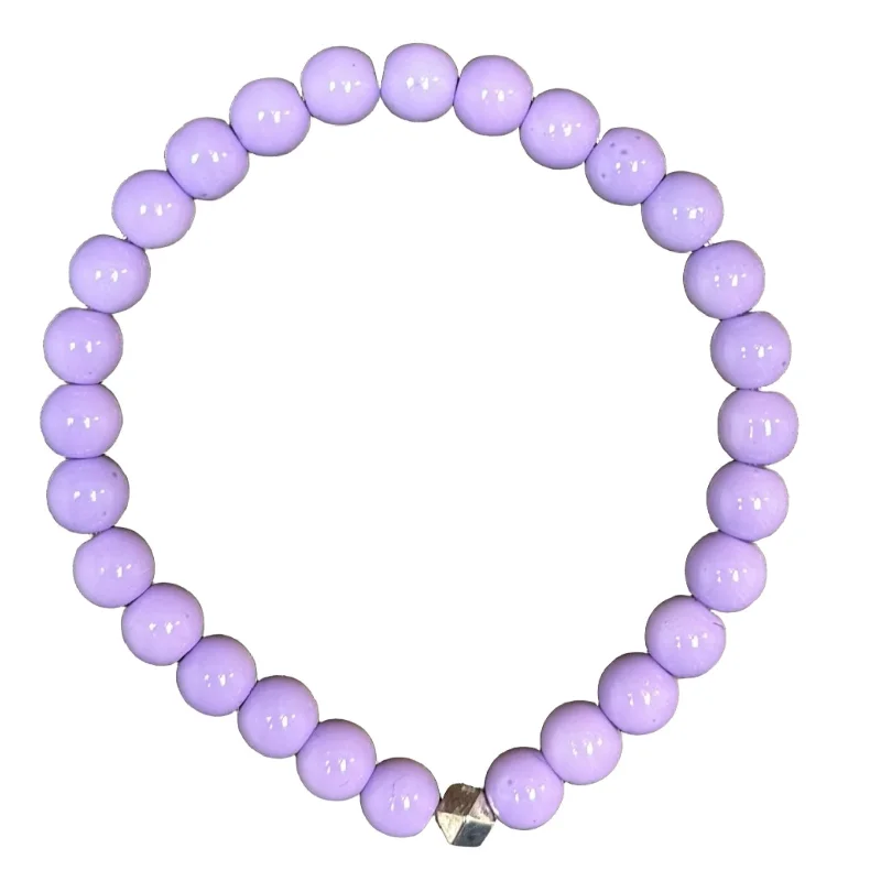 women’s minimalist bracelets-Lavender Round 6mm Bracelet