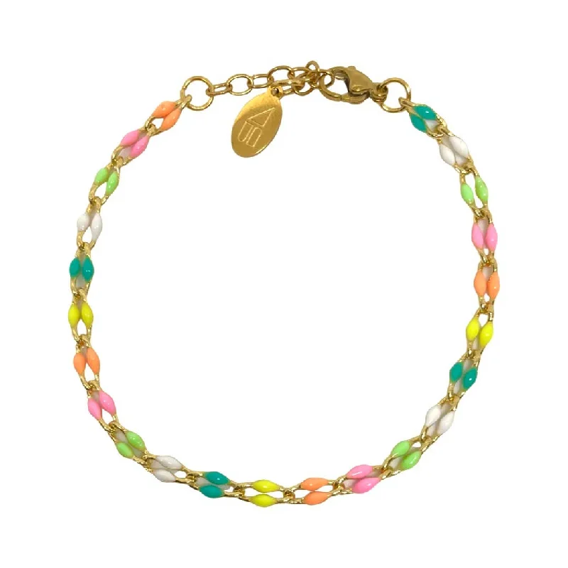 women’s personalized charm bracelets-Gold Paulina Colorful Bracelet