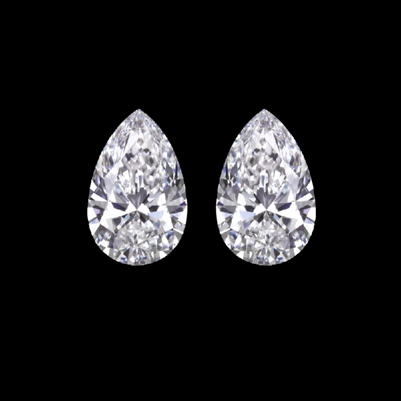 women’s halo earrings-PEAR SHAPE LAB CREATED DIAMOND MATCHING PAIR .40ct STUD EARRINGS LOOSE ACCENT