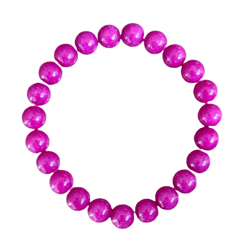 women’s engraved bracelets-Amethyst Jade 8mm Bracelet