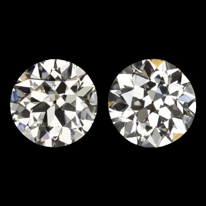 women’s big earrings-2.20ct CERTIFIED J-K VS OLD CUT DIAMOND STUD EARRINGS VINTAGE TRANS EUROPEAN