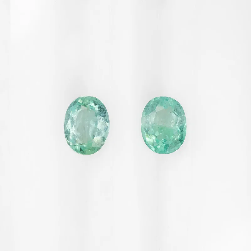 women’s beaded earrings-1/2 CARAT PARAIBA TOURMALINE PAIR EARRINGS OVAL SHAPE CUT TEAL GREEN STUD DANGLE