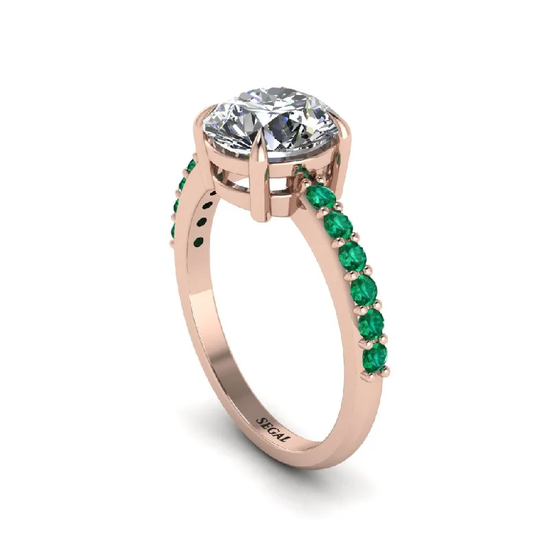 women’s diamond engagement rings with emeralds-Traditional Diamond Engagement Ring - Elaine No. 17