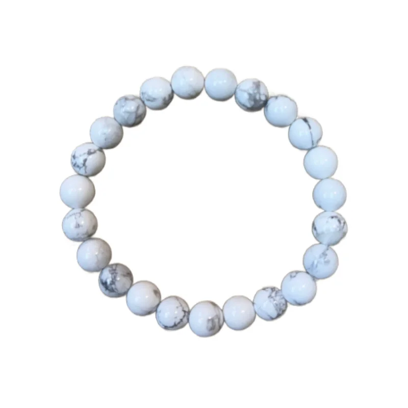 women’s heart-shaped bracelets-White Magnesite 8mm Bracelet