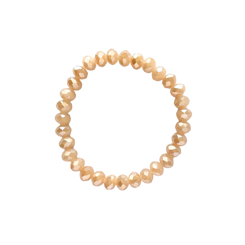 women’s crystal bracelets-Cinnamon Faceted Rondelle 8mm Bracelet