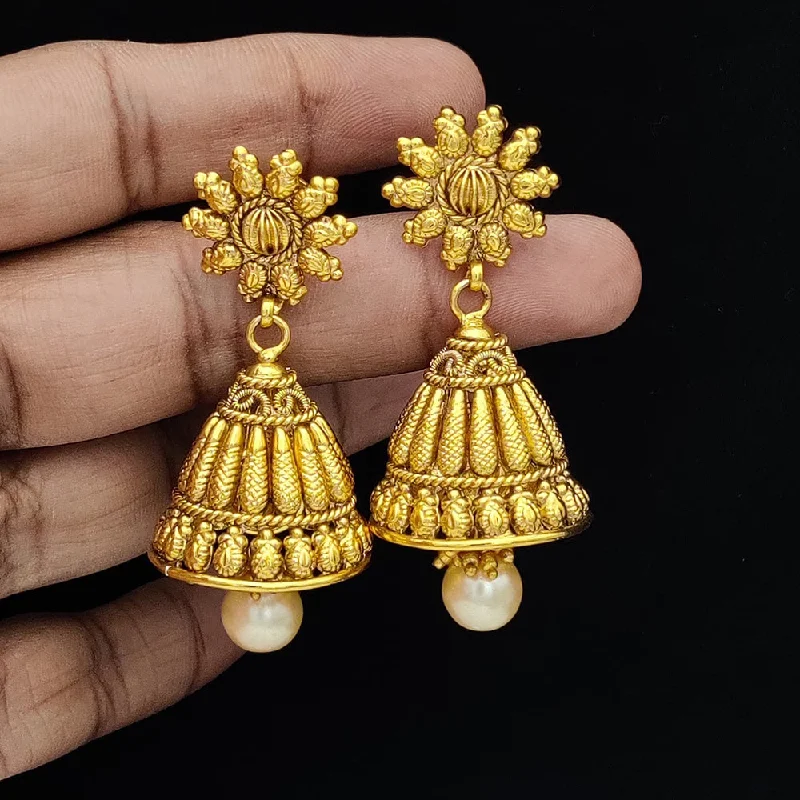 women’s diamond hoop earrings-Jewel Addiction Gold Plated Jhumki Earrings