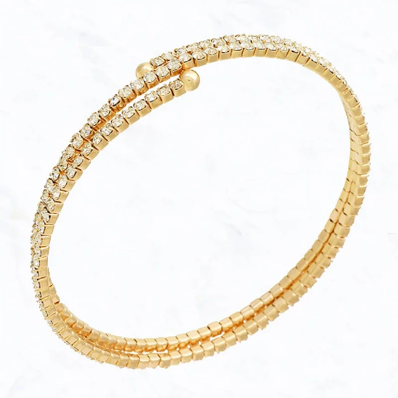 women’s simple cuff bracelets-Double Diana Gold Bracelet