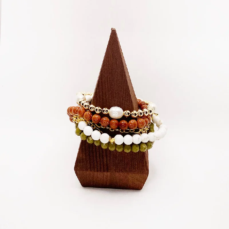 women’s beaded bracelets-Olive You Autumn Bracelet Stack