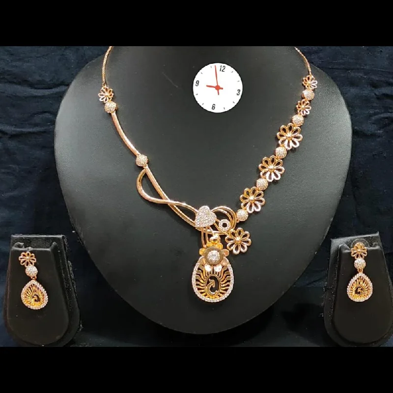 women’s gold chain necklaces-Manisha Jewellery Austrian Stone Necklace Set