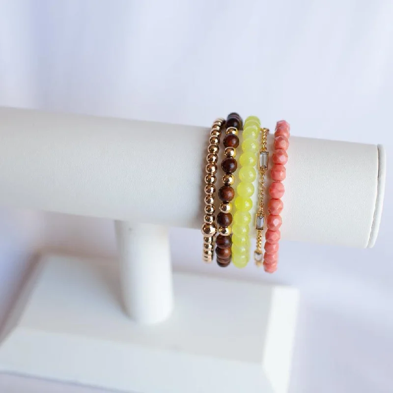 women’s elegant bangle bracelets-Get in Lime Bracelet Stack