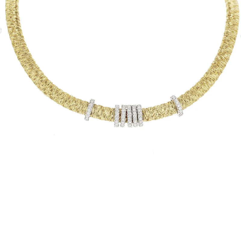 women’s gold necklaces-Diamond Rope Chain Necklace