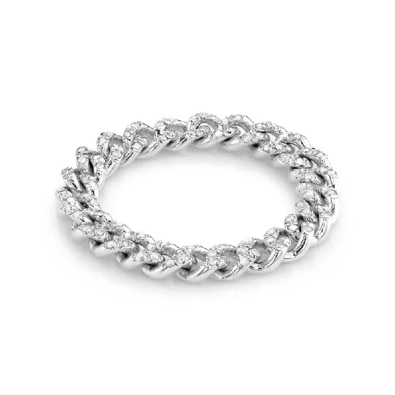 women’s square rings-READY TO SHIP DIAMOND PAVE BABY LINK RING