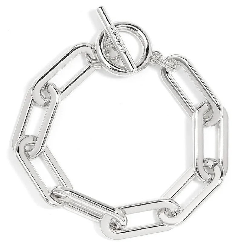 women’s twisted bangles-Classic Link Toggle Bracelet Silver