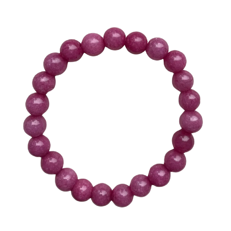 women’s enamel bangles-Violet Raspberry Jade 8mm Bracelet