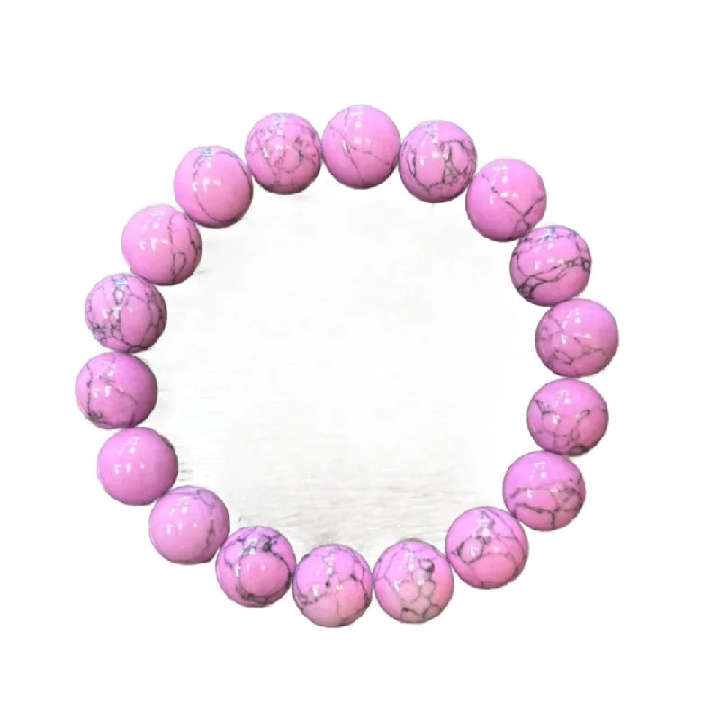 women’s simple bangles-Orchid Magnesite 10mm Bracelet