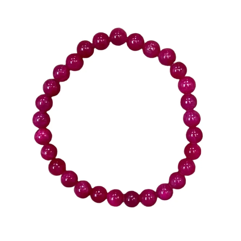 women’s gold tennis bracelets-Fucshia Mountain Jade 6mm Bracelet