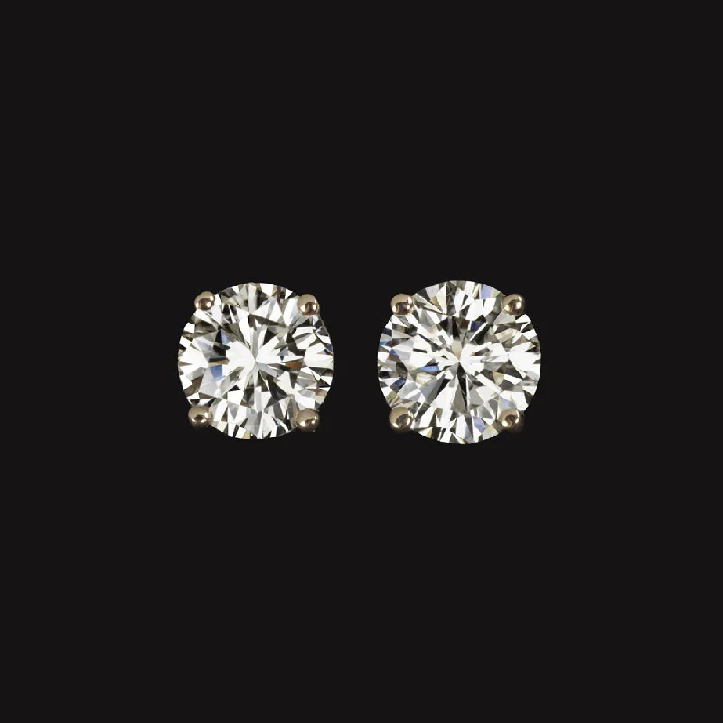 women’s dangly earrings-1.61ct NATURAL DIAMOND STUD EARRINGS I SI VERY GOOD CUT ROUND 14k YELLOW GOLD