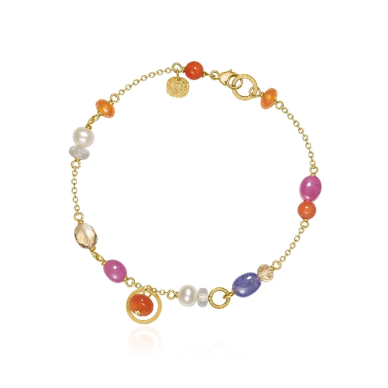 women’s colorful bangles-Wild Berry Limited edition 18K Gold Bracelet w. Gemstones