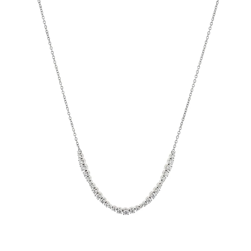 women’s pendant necklaces-Diamond Wave Necklace