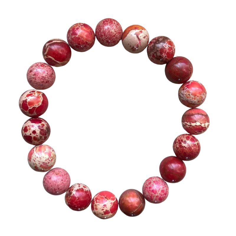 women’s personalized bracelets-Red African Sea Sediment 8mm Bracelet