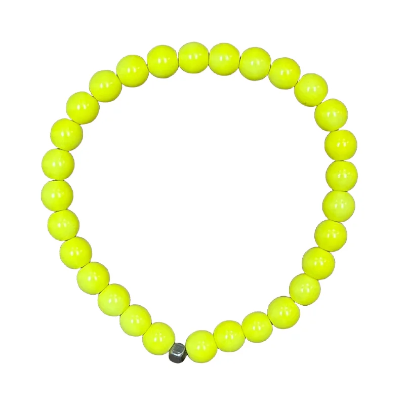 women’s fashion bangles-Neon Yellow 6mm Bracelet