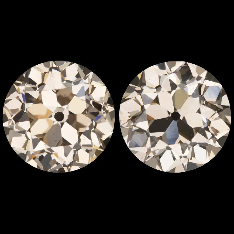 women’s unique earrings-8ct GIA CERTIFIED OLD EUROPEAN CUT DIAMOND EARRINGS VINTAGE PAIR NATURAL 7.94c