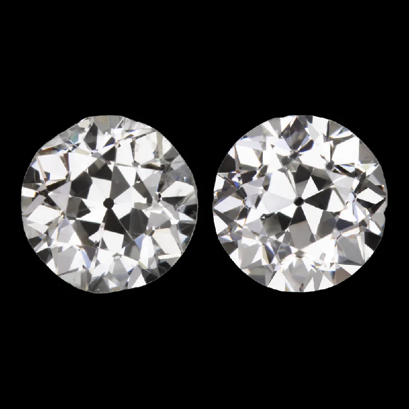 women’s multi-stone earrings-1.07ct OLD EUROPEAN CUT DIAMOND STUD EARRINGS F-G VS2-SI2 PAIR NATURAL 1 CARAT