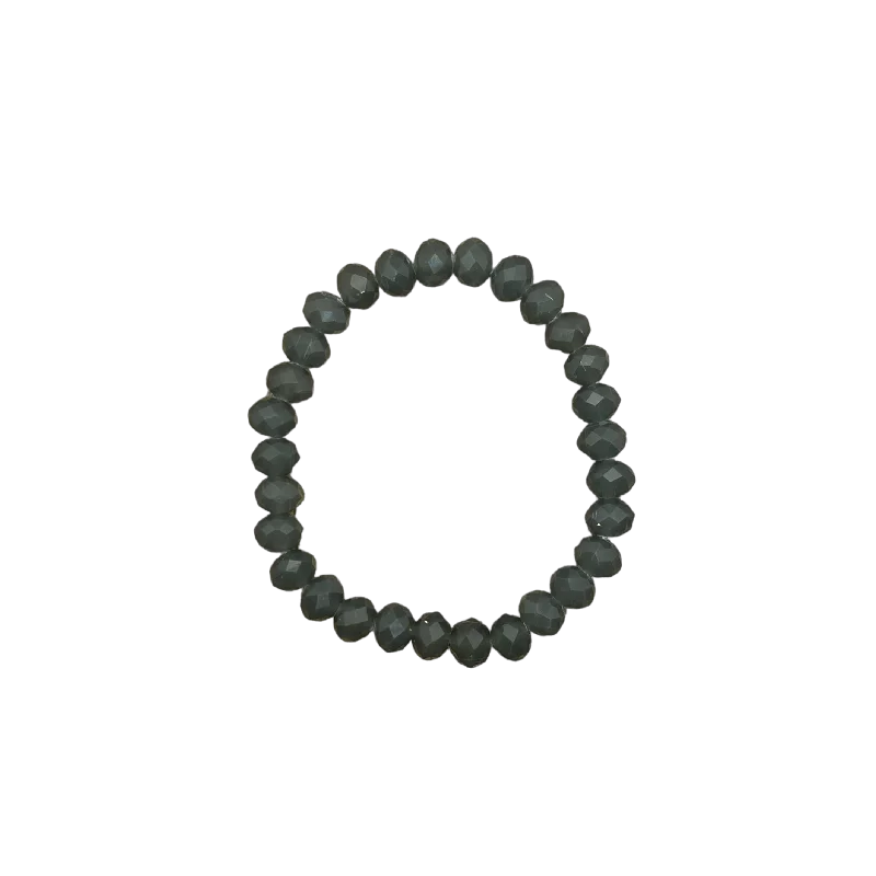 women’s diamond bracelets-Charcoal Faceted Rondelle 8mm Bracelet