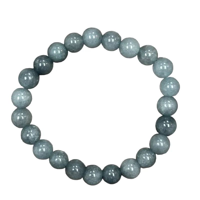 women’s fitness bracelets-Blue Grey Jade 8mm Bracelet