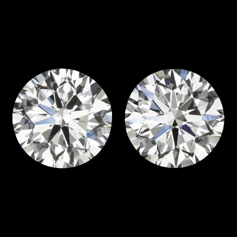 women’s festive earrings-DIAMOND STUD EARRINGS 2.40c GIA CERTIFIED F SI2 EXCELLENT CUT ROUND PAIR NATURAL