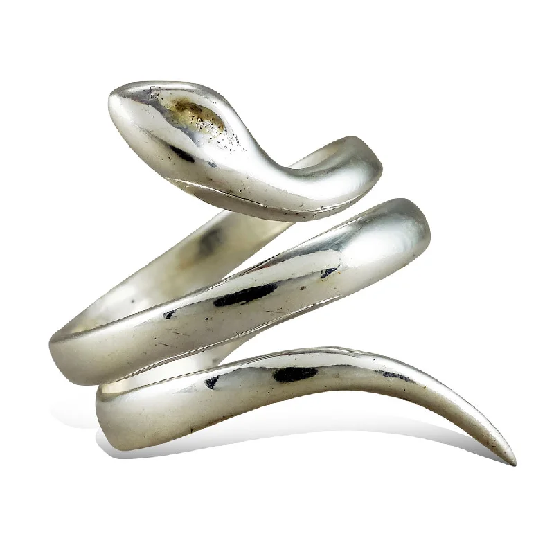 women’s custom rings-<span>RAS-034<span>: </span></span>Sweet Snake Ring - Silver