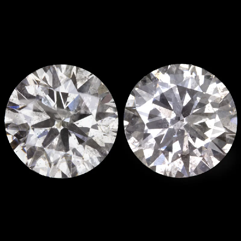 women’s diamond earrings-4.02ct VERY GOOD CUT DIAMOND STUD EARRINGS ROUND BRILLIANT MATCHING PAIR 4 CARAT