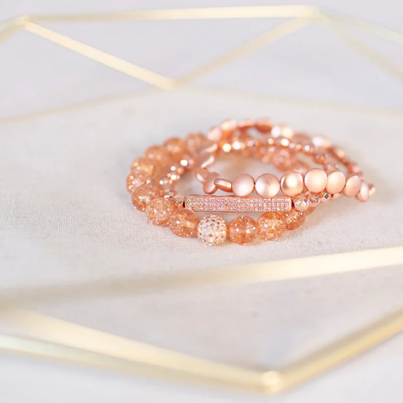 women’s pearl bangle bracelets-Worth a Pretty Penny Bracelet Stack