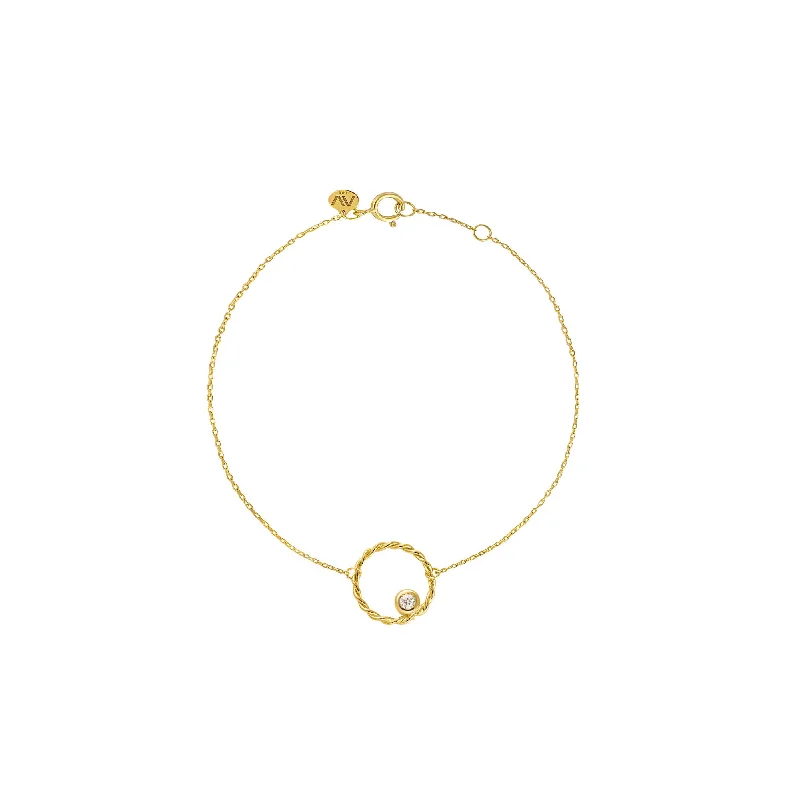 women’s pearl bracelets-Shine Your Light 18K Gold Bracelet w. Diamond