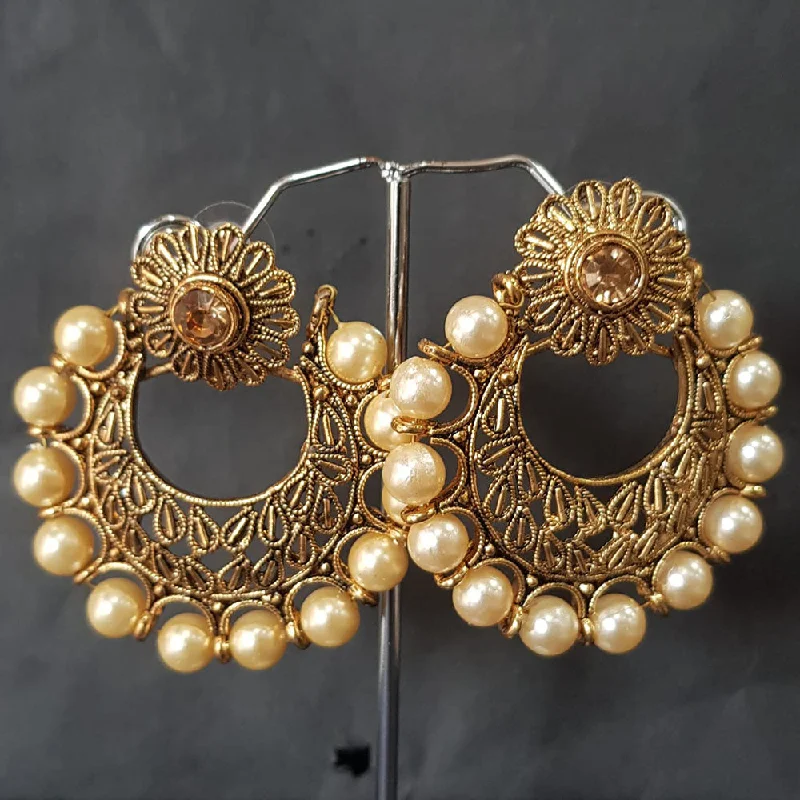 women’s vintage earrings-Shreeji Gold Plated Crystal Stone Dangler Earrings