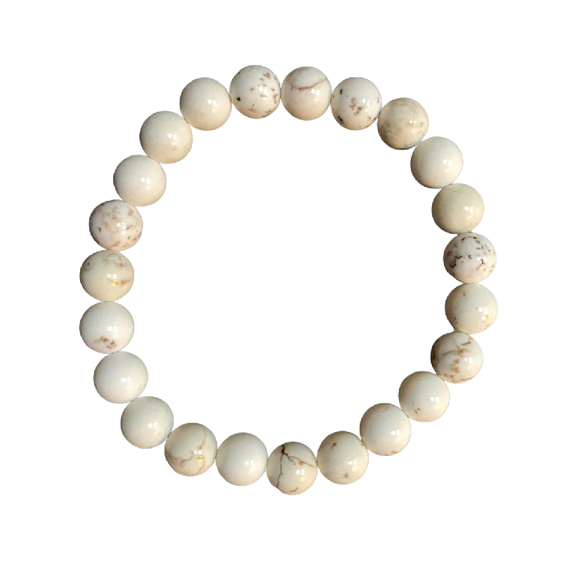 women’s sterling silver bracelets-Soft White Magnesite 8mm Bracelet